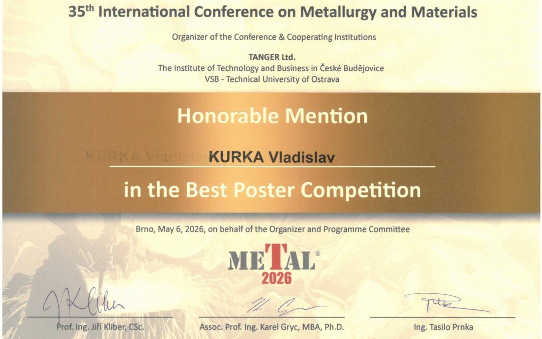 Úspěch na konferenci METAL 2026